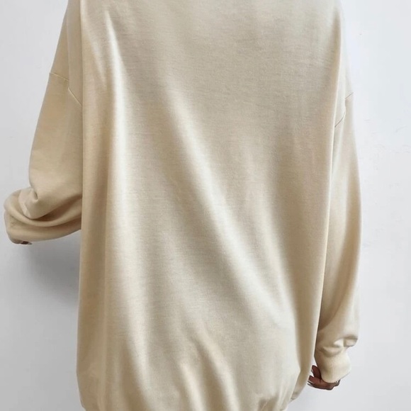 Cream Colored Drop Shoulder Sweatshirt (Funny Saying) - Picture 2 of 6